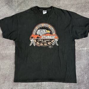 Men's Vintage 90's 1998 Sturgis Motorcycle Rally Black Eagle T Shirt Tee Sz 2XL